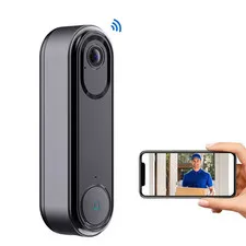 Black Low-Power Wireless Wifi Smart Video Doorbell, HD Night Vision 2-Way Audio
