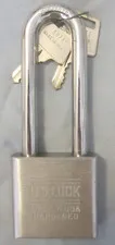 Vintage U.S. Lock Padlock, Model XGI w/ 2 Keys,  5-1/4" H x 2 x 3/4",Made in USA