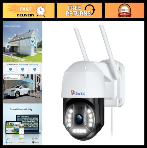 4K 8MP Outdoor Security Camera, WiFi Surveillance, Smart Detection, Night Vision