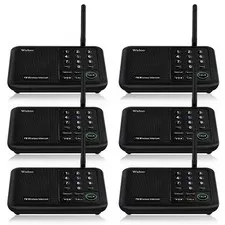 6 Pack Intercoms Wireless 5280 Feet Range 10 Channel 3 Code for Home/Office