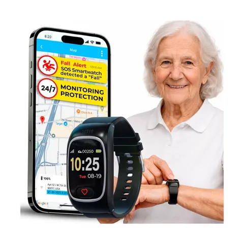 Seculife Smartwatch: Medical Alert Bracelet with GPS Tracker, Fall Detection ...