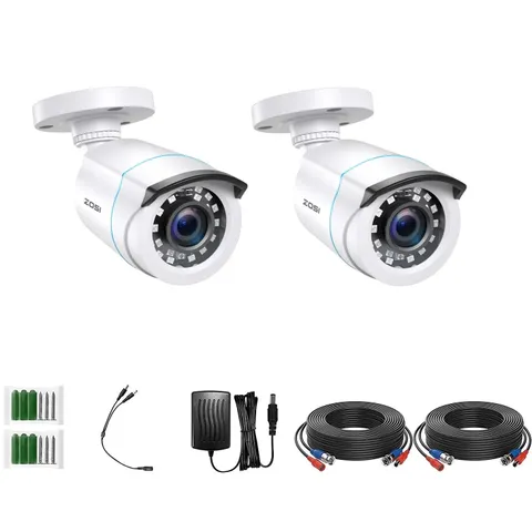 2 Pack 1080P 2MP HD TVI Bullet Security Cameras for Outdoor Indoor Surveillance,