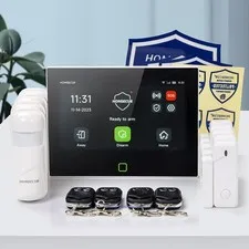 HOMSECUR Wireless WIFI 4G 2G SMS Autodial LCD Home 7" Alarm System Touch Screen