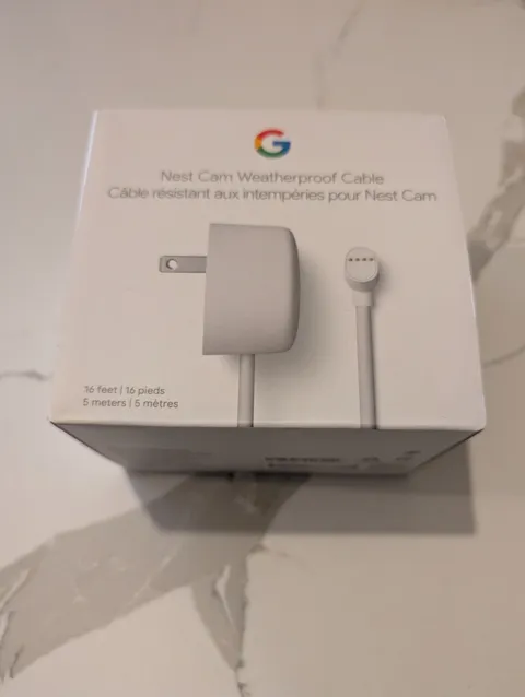 Google Nest Cam Weatherproof Cable for Nest Cam 16 feet- New and sealed