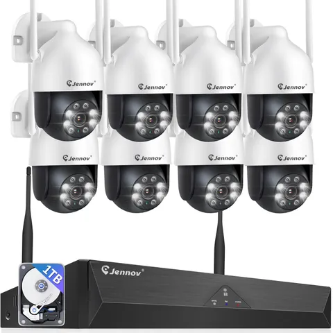 Wireless 5MP Security Camera System 10CH NVR Two-Way Audio Color Night Vision