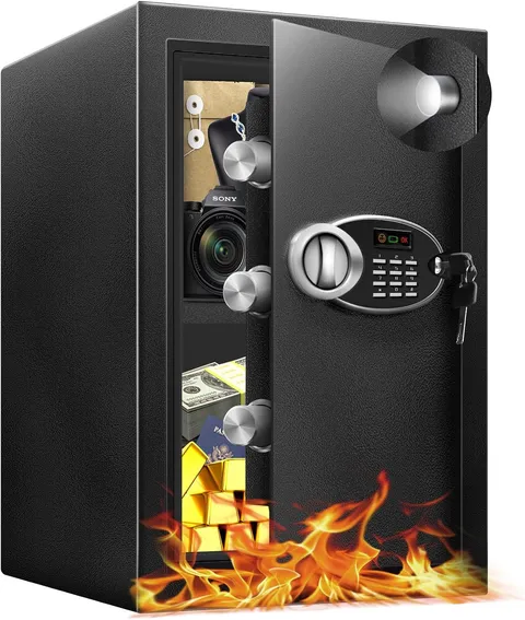 16.54" Tall Large Fire Resistant Steel Safe Box with Fireproof Document Bag
