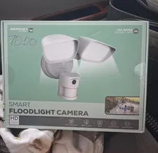 Merkury Smart 1080p Wi-Fi Outdoor Floodlight Camera Siren Weatherproof White
