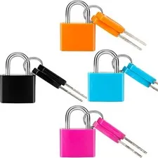 4 Pcs Suitcase Locks with Keys Multicolor Mini Keyed Padlock Febwind Metal Padlo