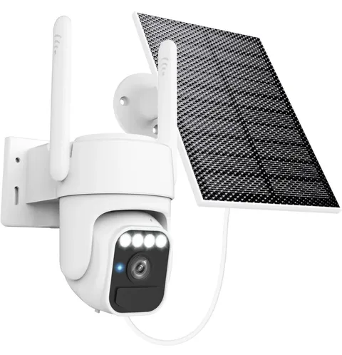 Solar Powered Security Camera, 360° Wireless Outdoor Camera,Motion Tracking, AI