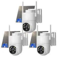3Pack Solar Security Camera Outdoor | 4G LTE| No Internet Needed | PIR Detection