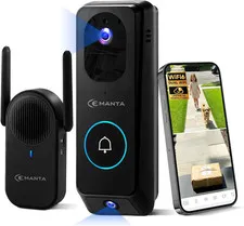 2K Video Doorbell Camera Wireless with Chime, Free Cloud Storage, Dual-Cam, Pack