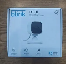 Blink Mini Compact indoor plug-in smart security camera 1080p HD