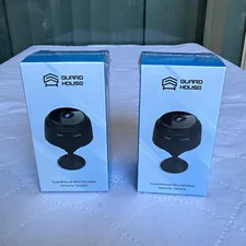 Guard House Mini Wireless IP/Network Indoor Color Surveillance Camera Black 2pk