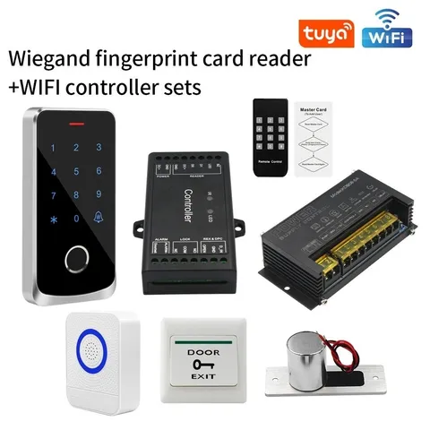Access Control Kit 4G WiFi Panel Fingerprint Reader Wiegand 26 34 Door System