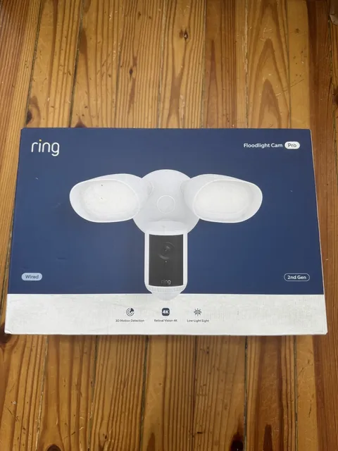 Ring Floodlight Cam Pro Wired 2nd Gen Retinal 4K - White - BRAND NEW SEALED