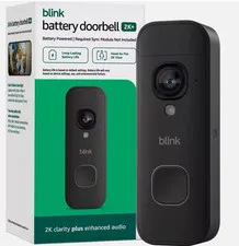 NEW - Blink Battery Doorbell (ADD ON) - Black / 2K+ Video / Alexa Compatible