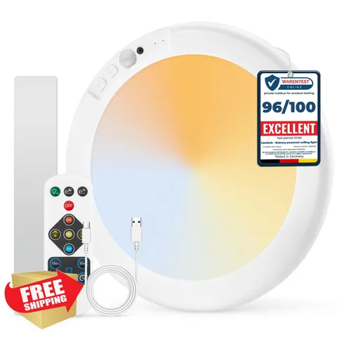 Combuh Rechargeable Shower Light 1pack Round 3CCT Motion