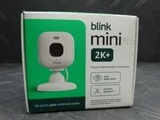 Blink Mini 2K+ (Newest Model)-Plug-In Security Camera-2K Video Resolution, White