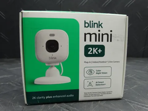 Blink Mini 2K+ (Newest Model)-Plug-In Security Camera-2K Video Resolution, White