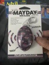 Mayday Mini Floral purple Defense Keychain Alarm Emergency Keyring New In Pack