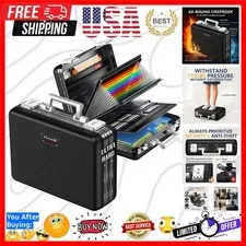 Fireproof Document Box, Ultra Hard Case All-Around Fireproof Box with TSA Loc...