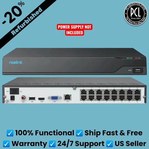 ✅ Reolink 4K 16-Channel (16-CH) PoE NVR Security Camera System 4TB HDD NVS16 ✅