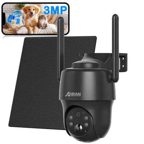 ANRAN 4G LTE Cellular Solar Security Camera Wireless Outdoor No WiFi w/ SIM Card