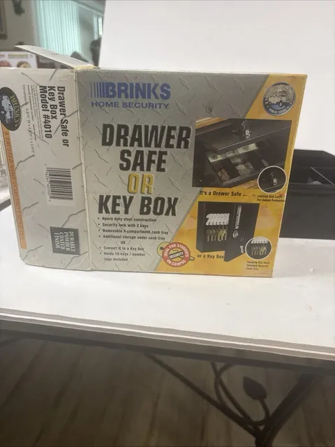 Brinks Home Security Drawer Safe Key Box Locking Steel Cash Box/Key & Box  #4010