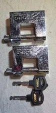 Set of 2 SOBO Heavy Duty D Shaped Security Padlocks Container Locks With 2 Keys