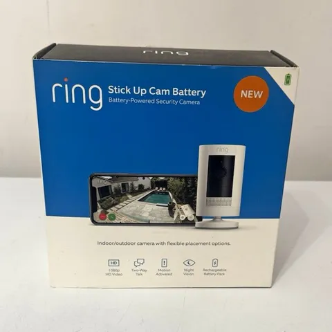 Ring Stick Up Cam Battery 1080p Wireless Wi‑Fi Indoor/Outdoor White Camera