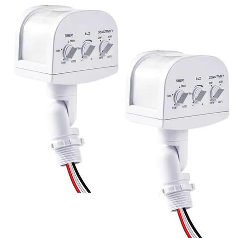 240° Motion Sensor Light, 5-300LUX Adjustable, 3 Modes, 60 Ft Range, Dusk to Daw