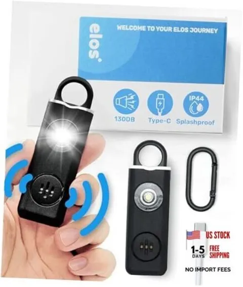 Personal Alarm Keychain for Women & for Seniors Pull pin, LED Light, 130db