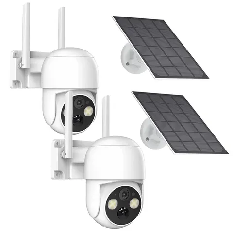 2PK Solar Camera 4MP 360° Wireless Security Camera Outdoor Solar Battery WIFI