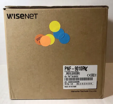 Hanwha Wisenet PNF-9010R 12MP 360° Fisheye IP Camera New Open Box PoE