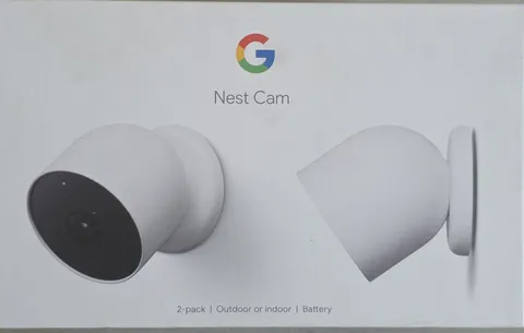 New Google Nest Cam Indoor/Outdoor Wire Free Security Camera Snow 2 Pack