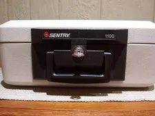 Sentry 1100 Portable Fire Safe Security Box Chest Lockbox with 1 Key