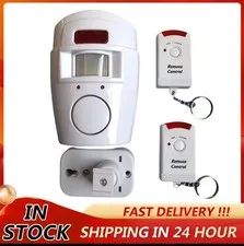 ANTI-THEFT ALARM WITH SIREN SENSOR 105 DB 2 REMOTES HOME OFFICE SHOP