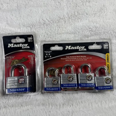 MASTER LOCK 3008D 4 Pack STEEL KEYED with 4 keys & one 5D Lock Total of 5 Locks