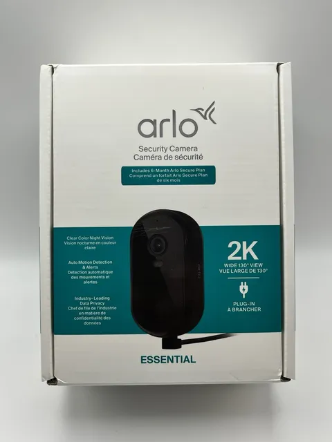 Arlo Essential 3 Outdoor 2K Security Camera Plug-In Powered w/ Color Night Visio