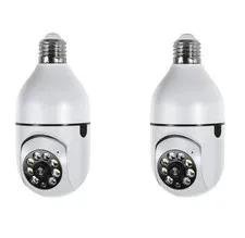 2Packs Light Bulb Security Camera -2.4Ghz Wifi 1080P Security Cameras Wireless O