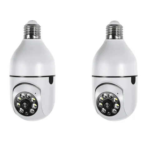 2Packs Light Bulb Security Camera -2.4Ghz Wifi 1080P Security Cameras Wireless O