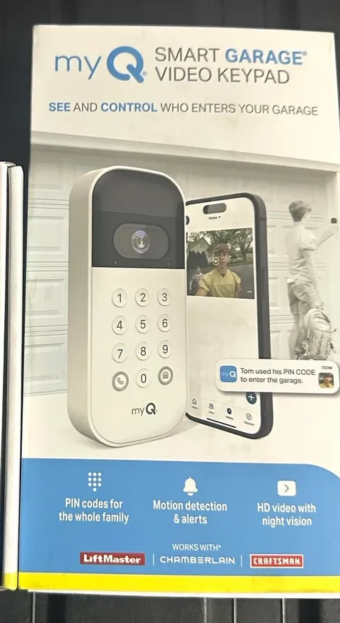 myQ Smart Garage Video Keypad 1080p Wi-Fi Outdoor Cam Night Vision Keypad