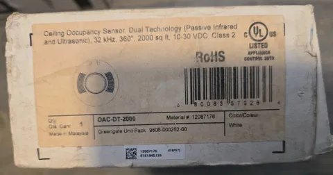NEW Greengate OAC-DT-2000 Dual Tech Low Voltage Ceiling Occupancy Sensor
