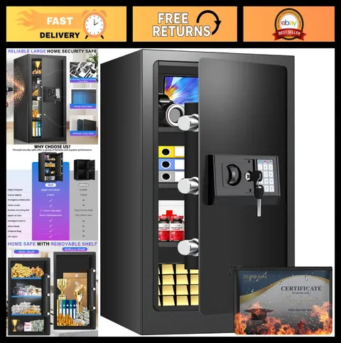 27.56'' Tall Fireproof Waterproof Safe Box, 6.2 Cuft Digital Lock, Anti-Theft Se