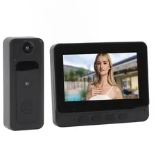 Cordless Video Doorbell Intercom System, 1080P Night Vision Video Doorbell Ca...