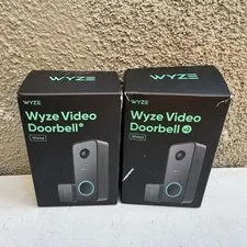 2 Pack - Wyze - Video Doorbell v2 Wired 2K Video Weather Resistant Two-Way Audio