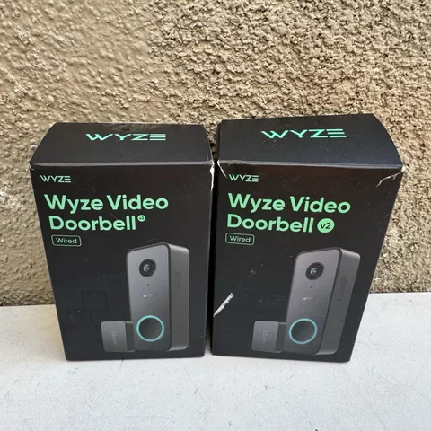 2 Pack - Wyze - Video Doorbell v2 Wired 2K Video Weather Resistant Two-Way Audio
