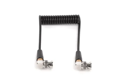 Coiled BNC Cable 3G SDI Right-Angle Connectors 10 to 20 Inch for Video Equipment