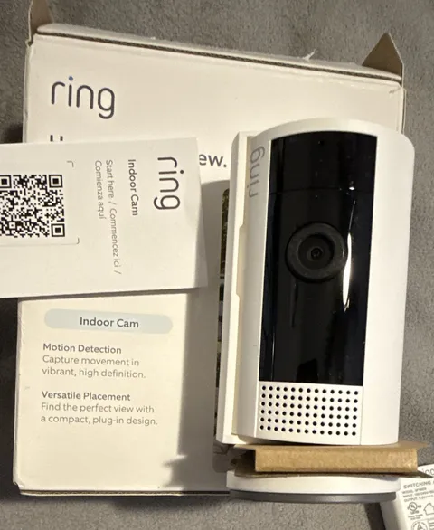 Ring Indoor Cam Wi‑Fi HD Indoor IP Security Camera, Motion Detection, White