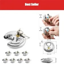 QWORK Keyed Alike Disc Padlock 8 Pack Stainless Steel Locks